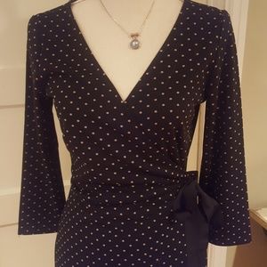 NWOT, Ann Taylor Loft polka dot wrap dress, sz 8,